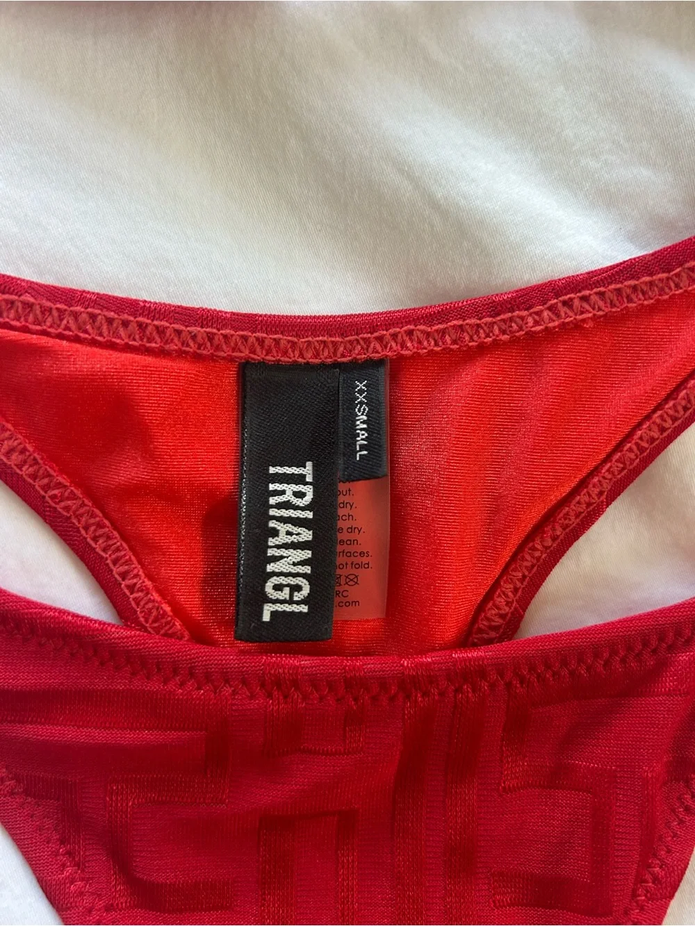 triangl swimwear Red Triangle String Bikini Set